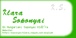 klara soponyai business card